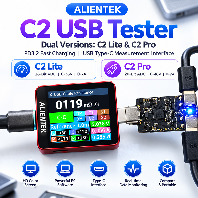 Power Supply Tester - ALIENTEK C2 Color Screen Tester 240W